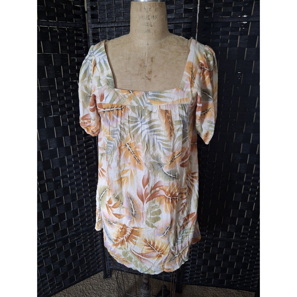 Billabong Bay Side Babydoll Mini Dress Floral Womens Small Viscose Y2K Casual